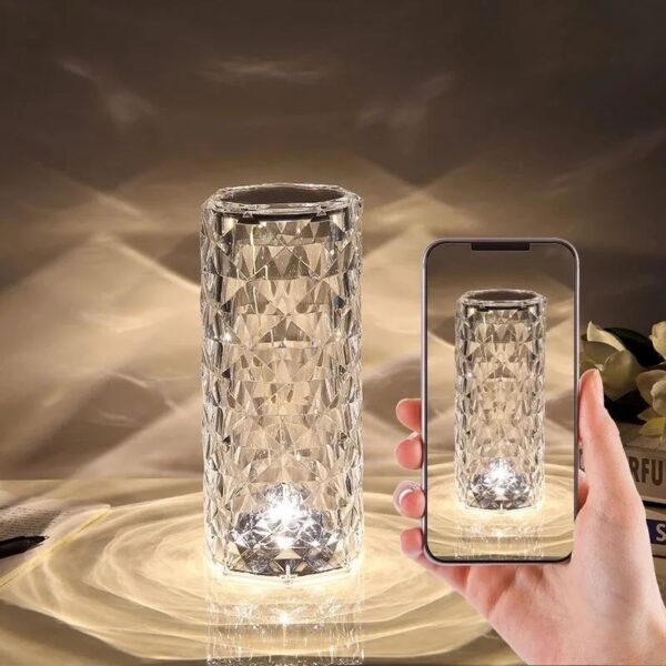 16Colors USB Rechargeable LED Atmosphere Room Decor Christmas Room Decoration Home Lights Crystal Lamp Touch Table Bedside Lamps - Image 3