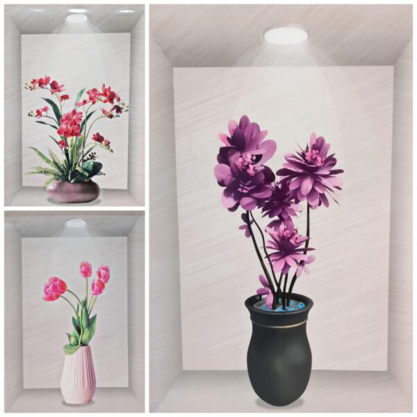 Pack Of 03 3d Aesthetic Wall Decoration Display – Painting Poster Print Modern Picture Photo Frame Wall Art For Living Room Home Décor (random Design) - Image 4
