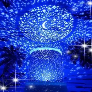 Vimite Star Master LED Starry Sky Projector Lamp Battery Operation Galaxy Stars Moon Rotating Music Night Light Room Bedroom Decoration Table Lamp for Kids Boys Girls Birthday Eve G