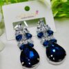 Imported Elegant Blue Crystal Drop Earrings – Glamorous Fashion Jewelry | Best Quality Artificial Earrings For Girls & Women - Image 2