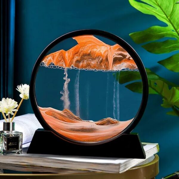 Sandscape Painting Sand Clock Moving Sand Art Hourglass Sand Timer 3D Moving Sand Mountain Lamp with Metal Stand Showpiece Home Decoration - Image 2