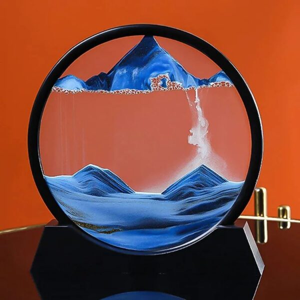 Sandscape Painting Sand Clock Moving Sand Art Hourglass Sand Timer 3D Moving Sand Mountain Lamp with Metal Stand Showpiece Home Decoration - Image 3