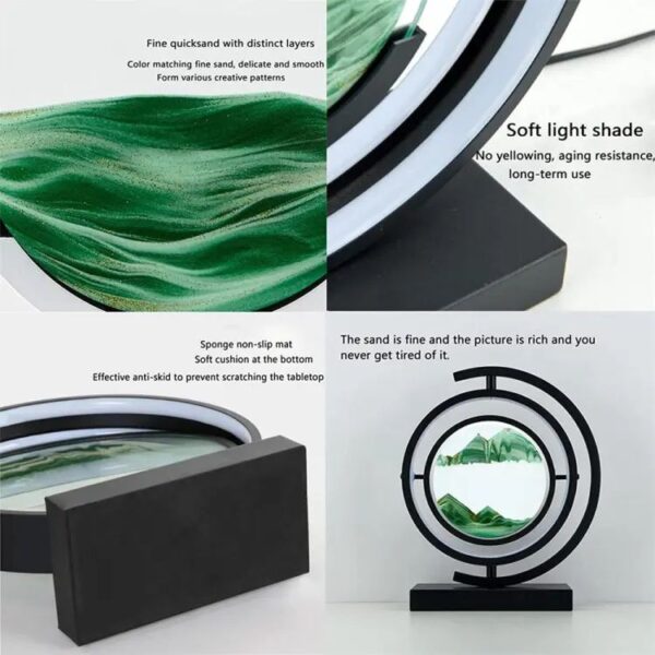 Sandscape Painting Sand Clock Moving Sand Art Hourglass Sand Timer 3D Moving Sand Mountain Lamp with Metal Stand Showpiece Home Decoration - Image 5